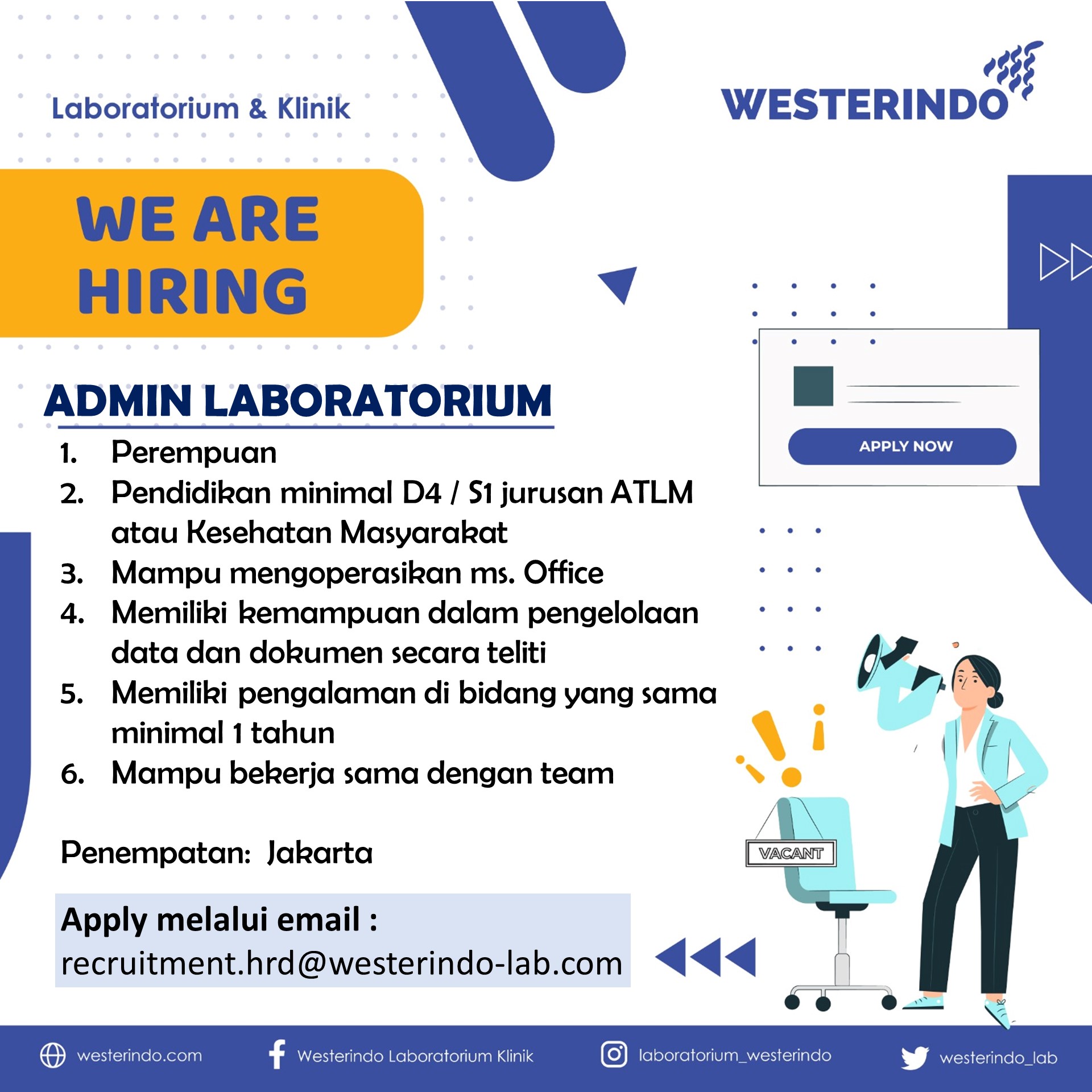 Admin Laboratorium - Westerindo Cipaku