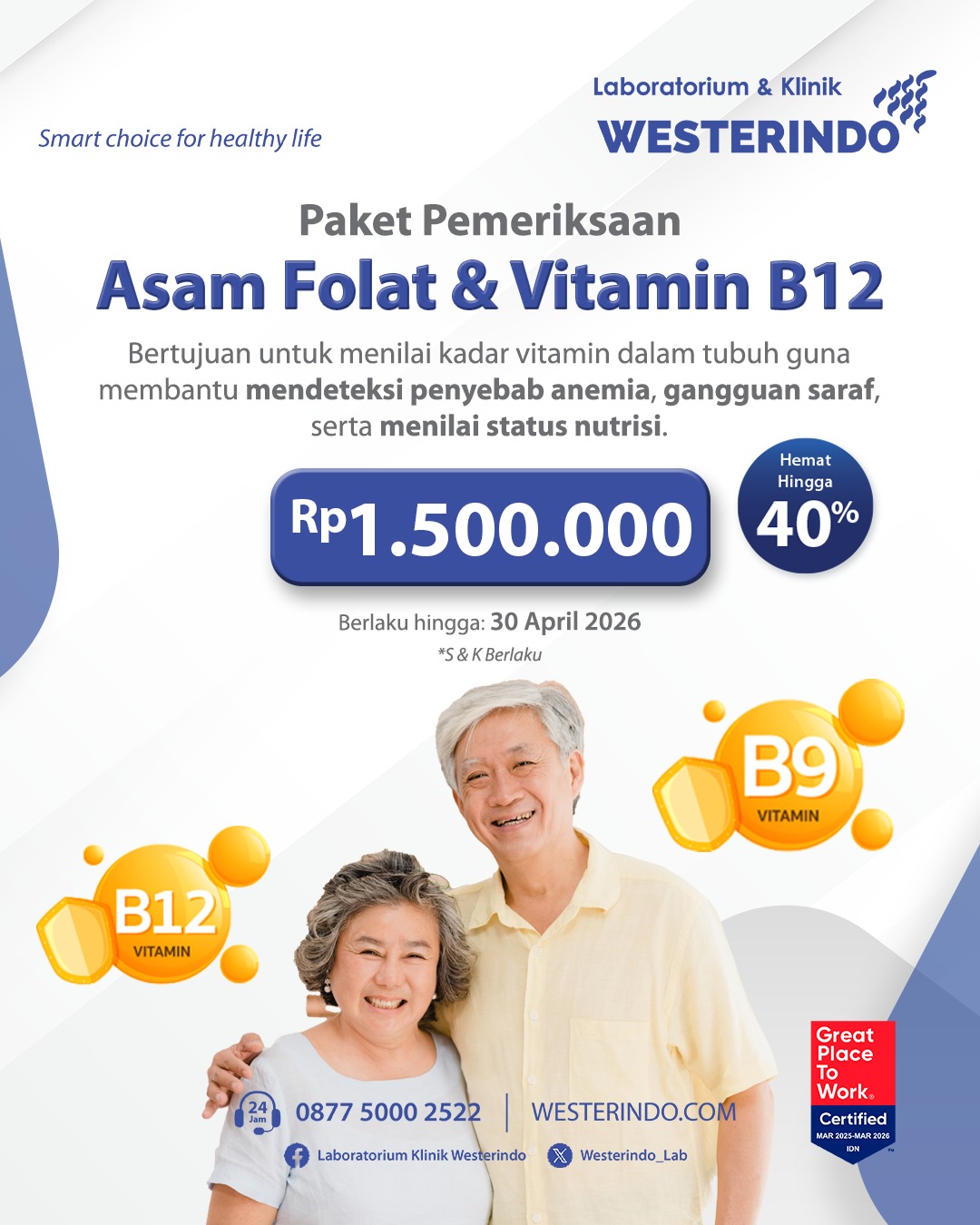 Paket Pemeriksaan Asam Folat & Vitamin B12 di Westerindo: Deteksi Dini Risiko Anemia dan Gangguan Saraf